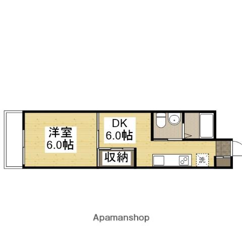 正岡ビル(1DK/4階)の間取り写真