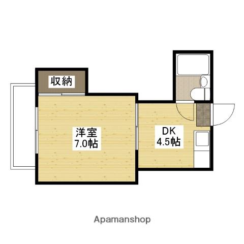 コーポみささ(1DK/2階)の間取り写真