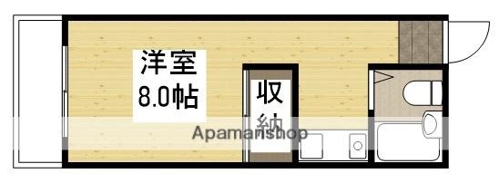 Sビル段原(1K/2階)の間取り写真