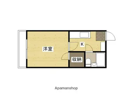 リプト舟入中(1K/3階)の間取り写真