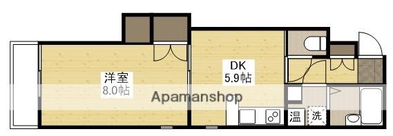 TOUR DE LAUBE(1DK/6階)の間取り写真
