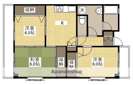ツインコート翠(3K/1階)の間取り写真