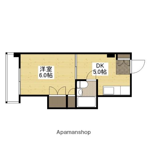 サンハイムうえだ(1DK/2階)の間取り写真