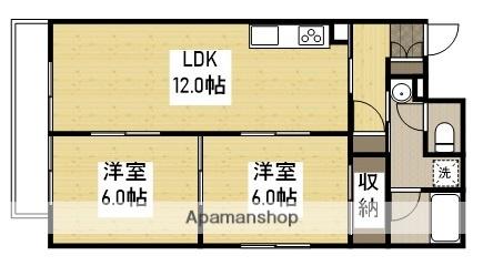 K1ハイム東雲(2LDK/4階)の間取り写真