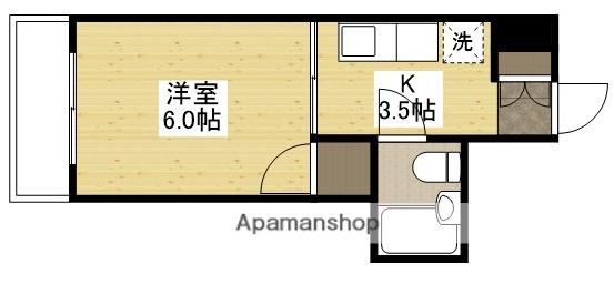 カーサ南大正(1K/2階)の間取り写真