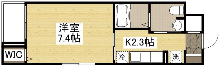 ベルソーラ(1K/3階)の間取り写真