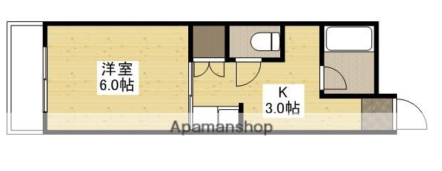 M-1ビル(1K/1階)の間取り写真