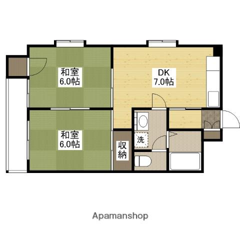 コーポサンシャイン(2DK/1階)の間取り写真