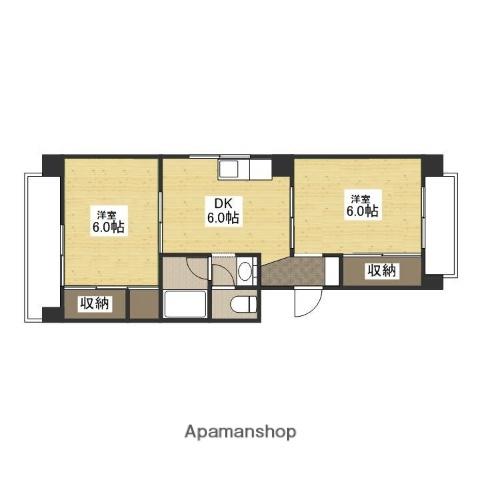 高野ビル(2DK/2階)の間取り写真