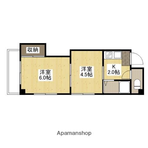 清和榎町(2K/5階)の間取り写真