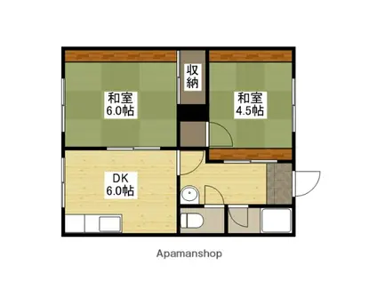 木野内アパート(2DK/1階)の間取り写真
