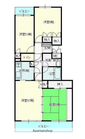 クレール琳琳(4K/3階)の間取り写真