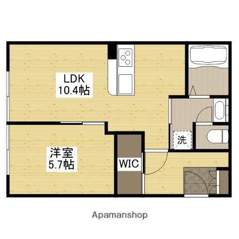 リバーサイド三滝(1LDK/1階)の間取り写真