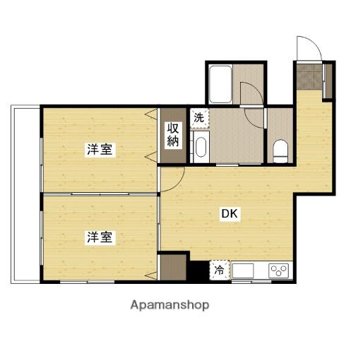 サンヨービル(2DK/4階)の間取り写真