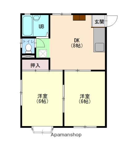 セイコウアパートメンツ洋光台(2DK/1階)の間取り写真