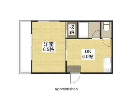 サンライズ矢賀B棟(1DK/1階)の間取り写真