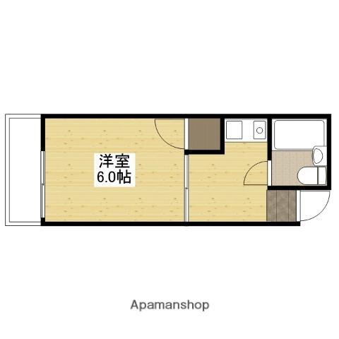 ホワイトハイム(1K/2階)の間取り写真