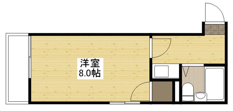 第13やたがいビル(1K/3階)の間取り写真