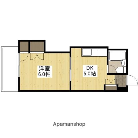 田村ビル(1DK/3階)の間取り写真