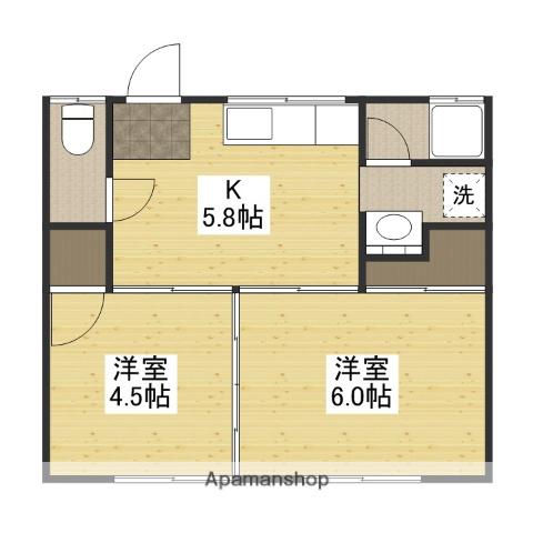 松田アパート(2K/2階)の間取り写真