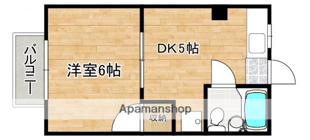 レピュートDORM峰高(1DK/1階)の間取り写真