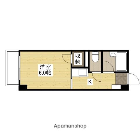 ウイング上安(1K/5階)の間取り写真