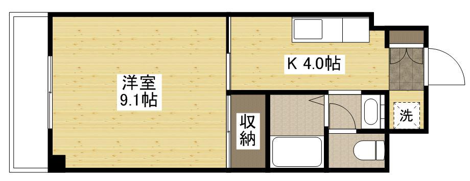 グランヴェルジェ中須Ⅱ(1K/5階)の間取り写真