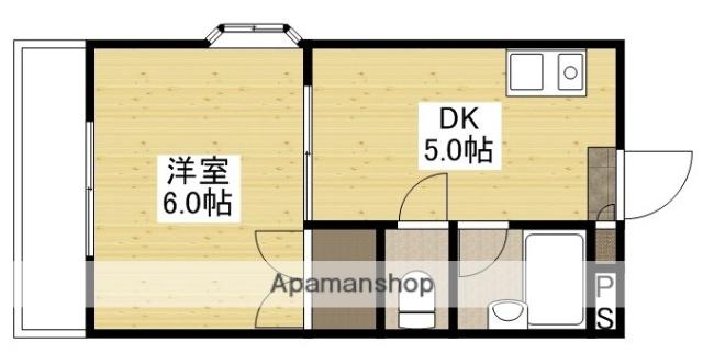 サンライズ鶴江A棟(1DK/3階)の間取り写真