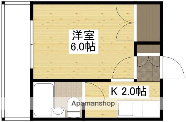 東雲ハイツ(1K/1階)の間取り写真