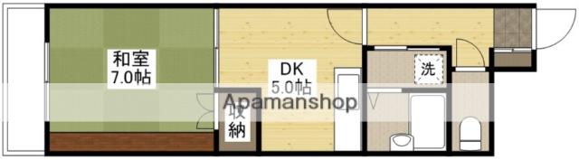 イトービル3(1DK/2階)の間取り写真