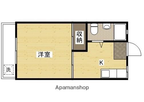 山肩ビル(1K/2階)の間取り写真