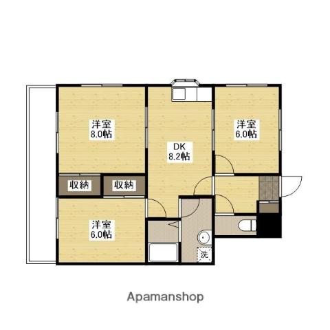 メゾンIDE(3DK/1階)の間取り写真