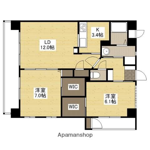 スカイアヴェニュー(3K/8階)の間取り写真