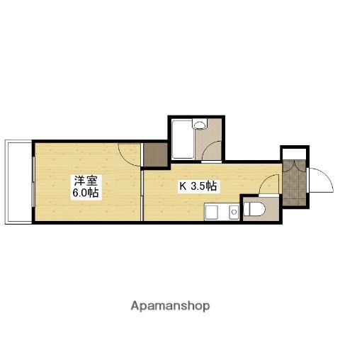 エオス舟入(1K/6階)の間取り写真