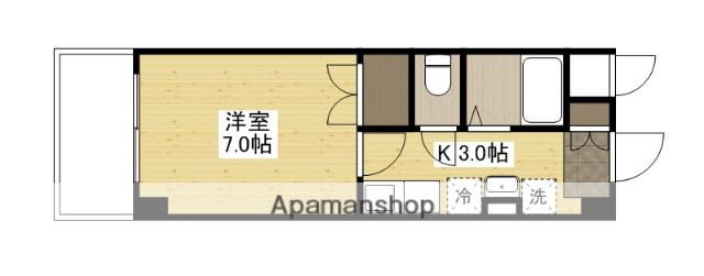 府中森野ビル(1K/4階)の間取り写真
