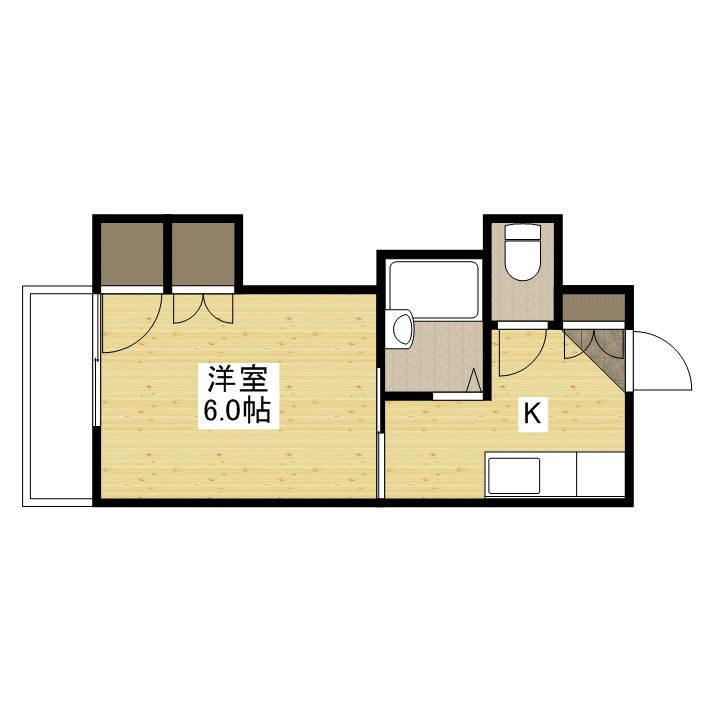 西原ビル(1K/4階)の間取り写真