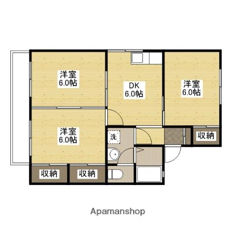 セジュール花みずきC棟(3DK/1階)の間取り写真