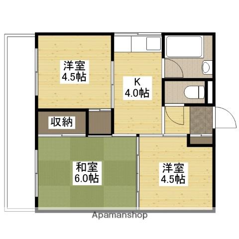 海老園春秋マンション(3K/5階)の間取り写真