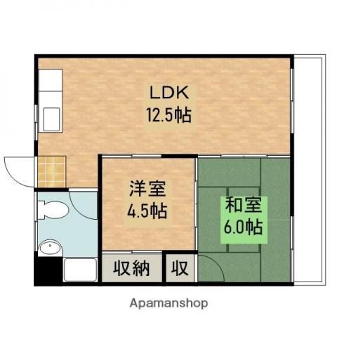 海田マンション(2LDK/2階)の間取り写真