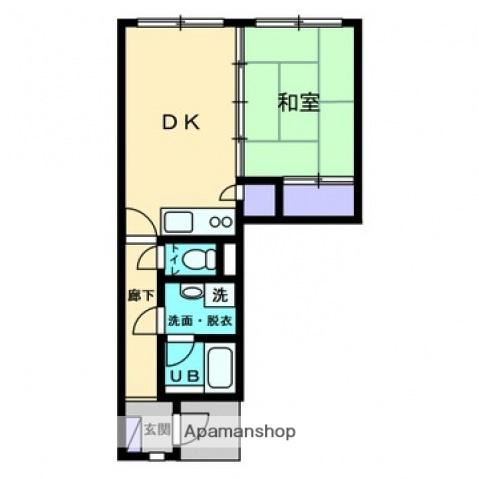 ディアメゾン御幸橋(1DK/1階)の間取り写真