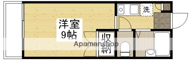 グリューネA棟(ワンルーム/2階)の間取り写真