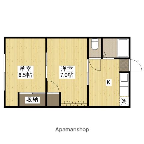 木本アパート(2K/2階)の間取り写真