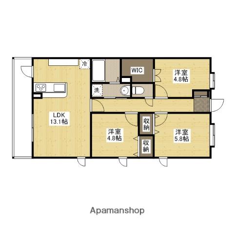 元宇品パレス(3LDK/2階)の間取り写真