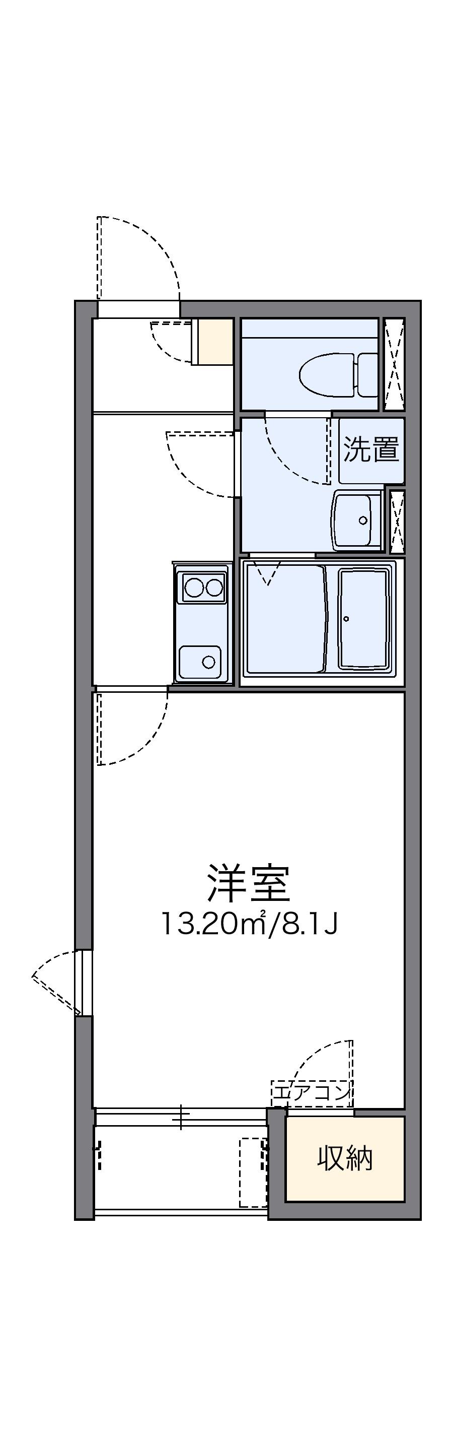 レオネクストM&H(1K/2階)の間取り写真