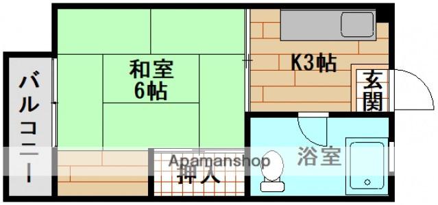 藤岡ビル(1K/3階)の間取り写真