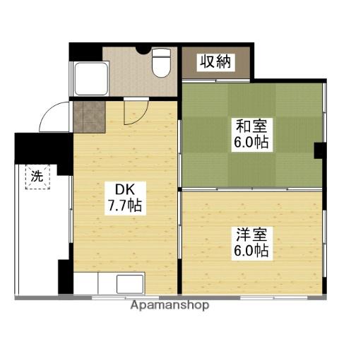 レジデンス牛田(2DK/3階)の間取り写真