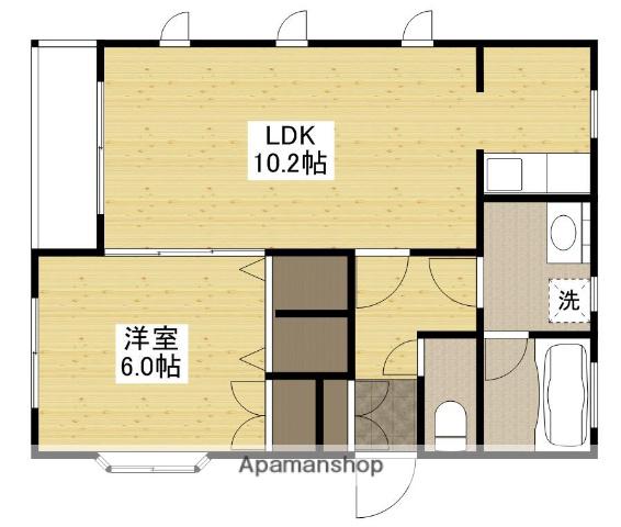 SKYハイム(1LDK/1階)の間取り写真