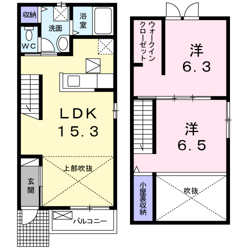 ヴィオラ(2LDK/1階)の間取り写真