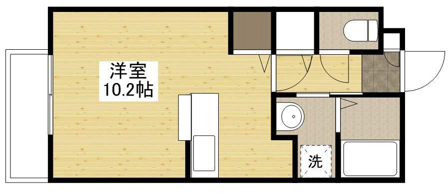 エルメゾン緑ヶ丘(1K/2階)の間取り写真