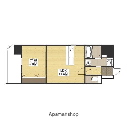 ビリオネアS竹屋(1LDK/11階)の間取り写真